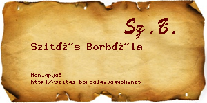 Szitás Borbála névjegykártya